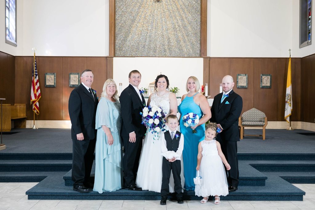 formal family photos at Immaculate Conception Church in Eau Claire