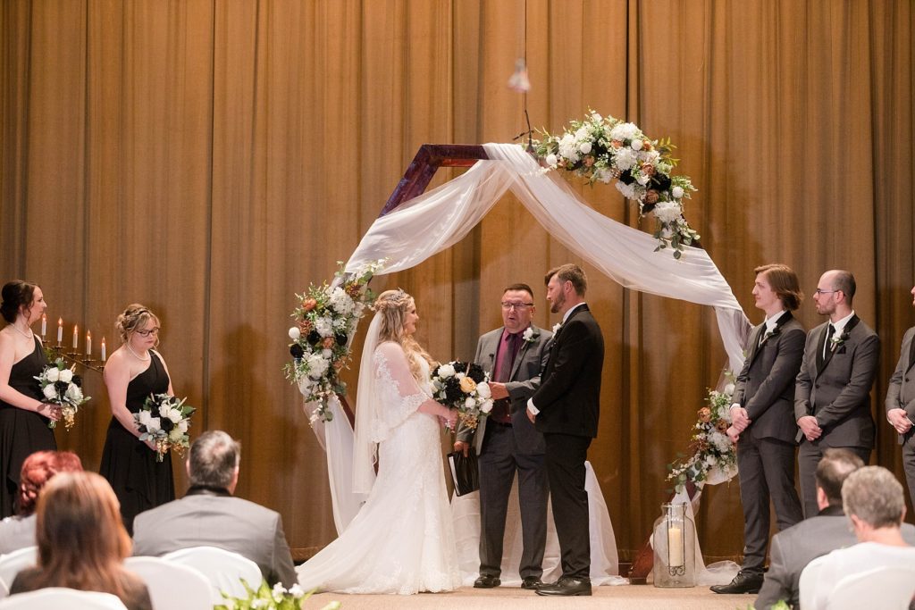 wedding ceremony  at Masonic Ballroom in Eau Claire