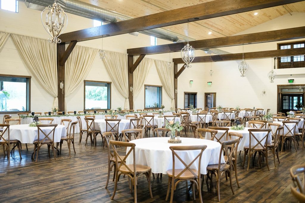 reception space decorated at Lilydale in Chippewa Falls during their fall wedding