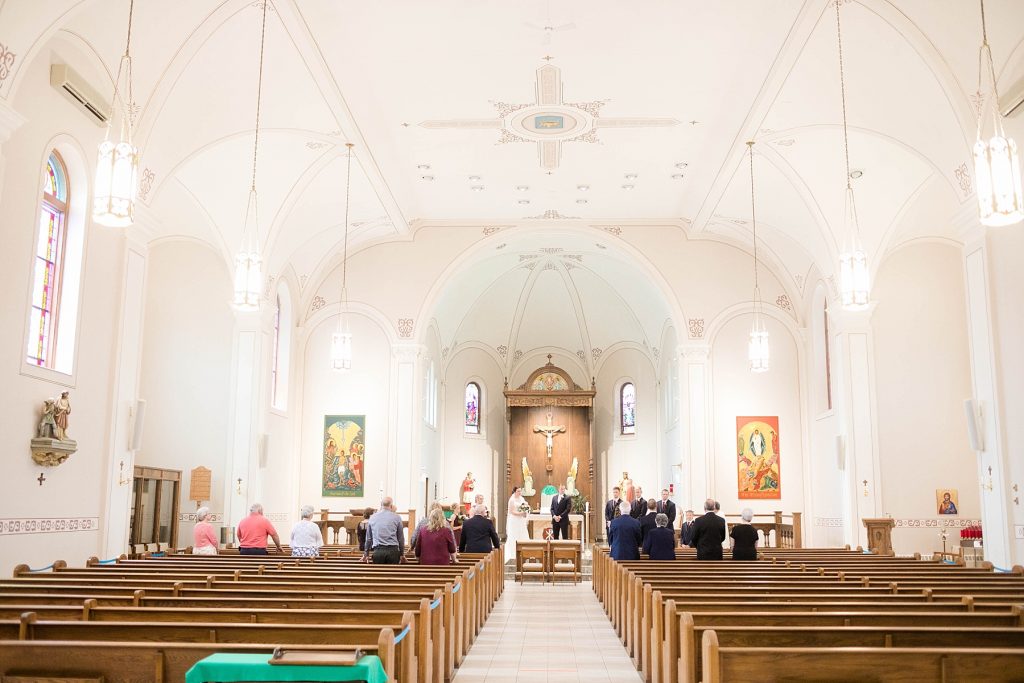 intimate wedding ceremony at St. Charles Borromeo Catholic Church in Chippewa Falls during the pandemic