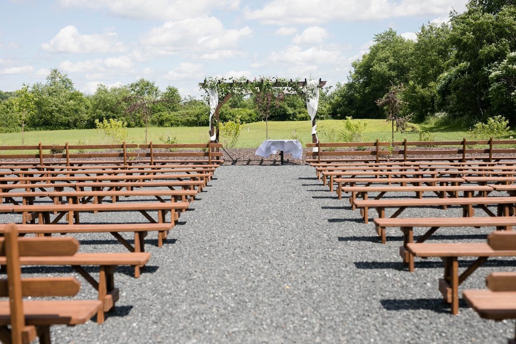 outdoor ceremony space in July at Lilydale Dance Hall & Event Venue in Chippewa Falls